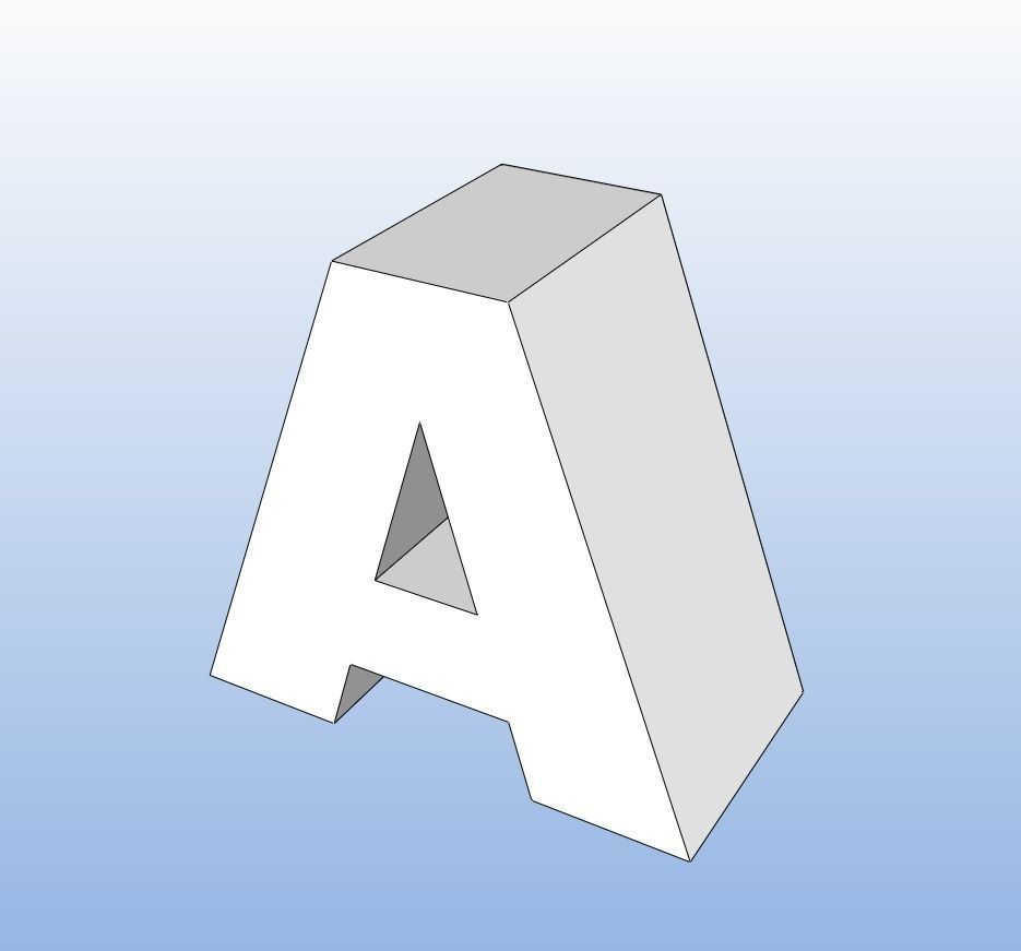 Letter A - Alphabet Series Low-poly 3D model_2
