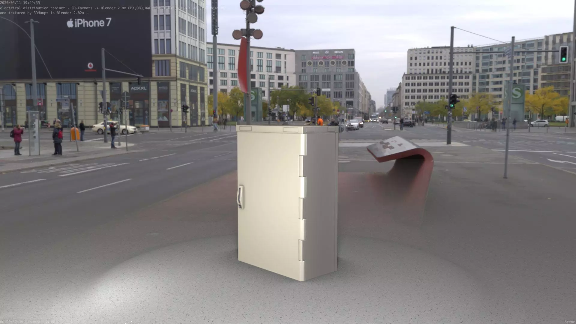 Electrical Distribution Cabinet 4 Low-poly 3D model_0