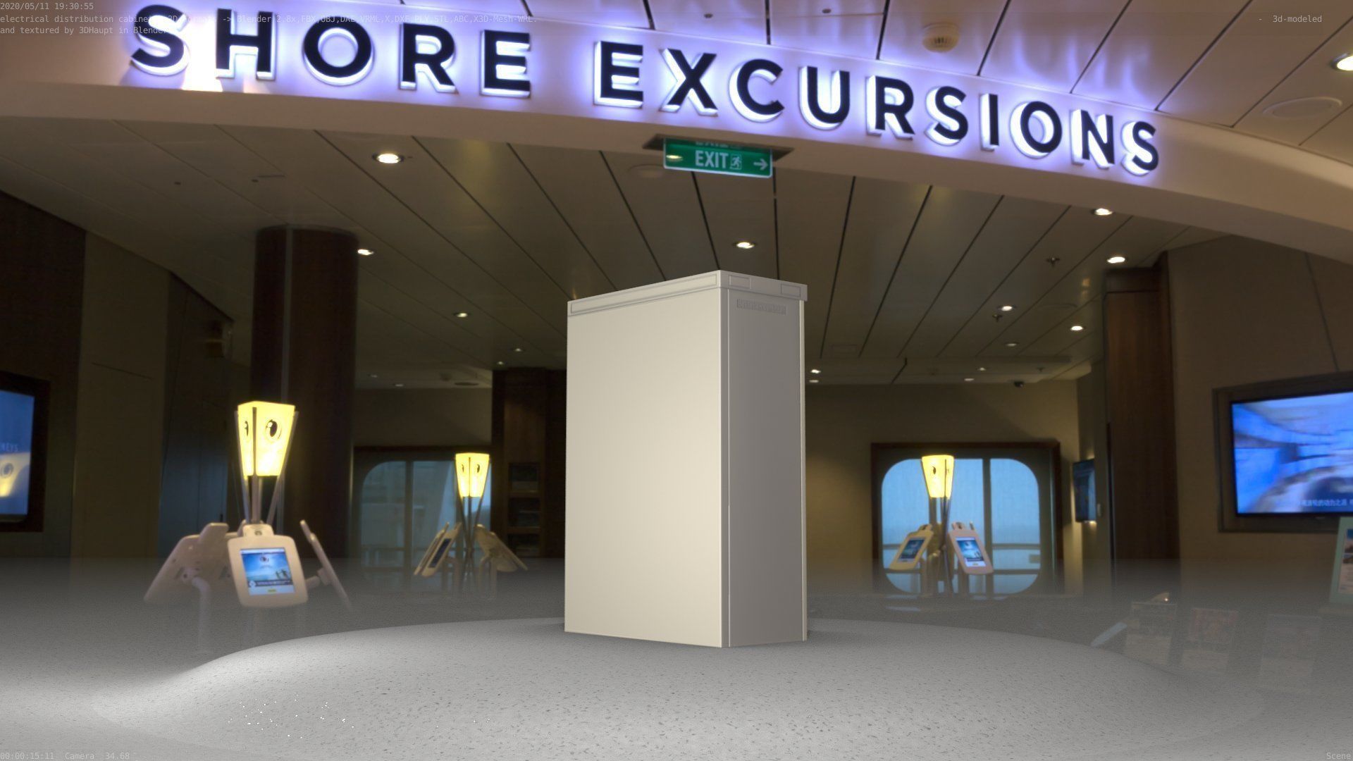 Electrical Distribution Cabinet 4 Low-poly 3D model_71