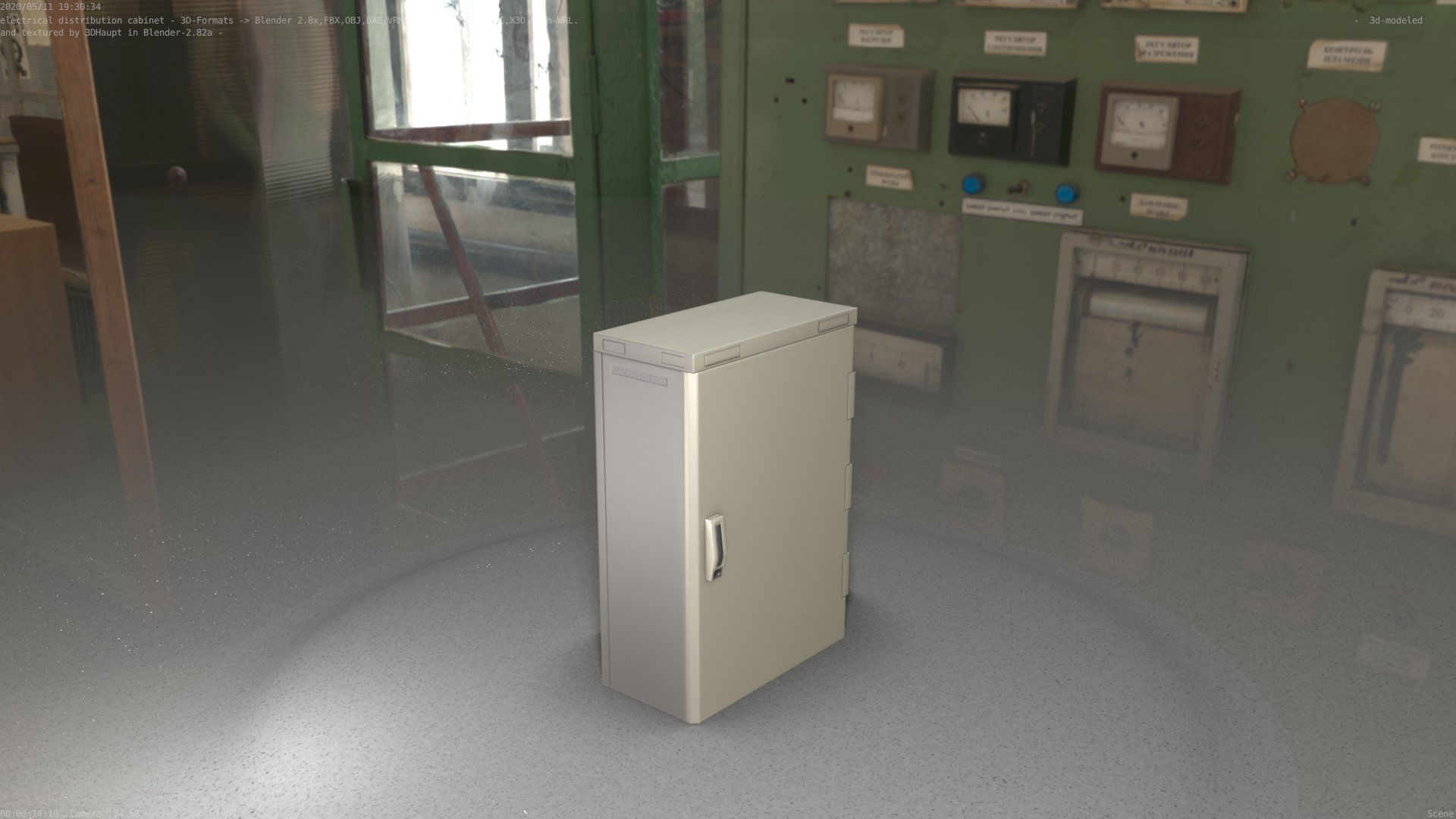 Electrical Distribution Cabinet 4 Low-poly 3D model_46