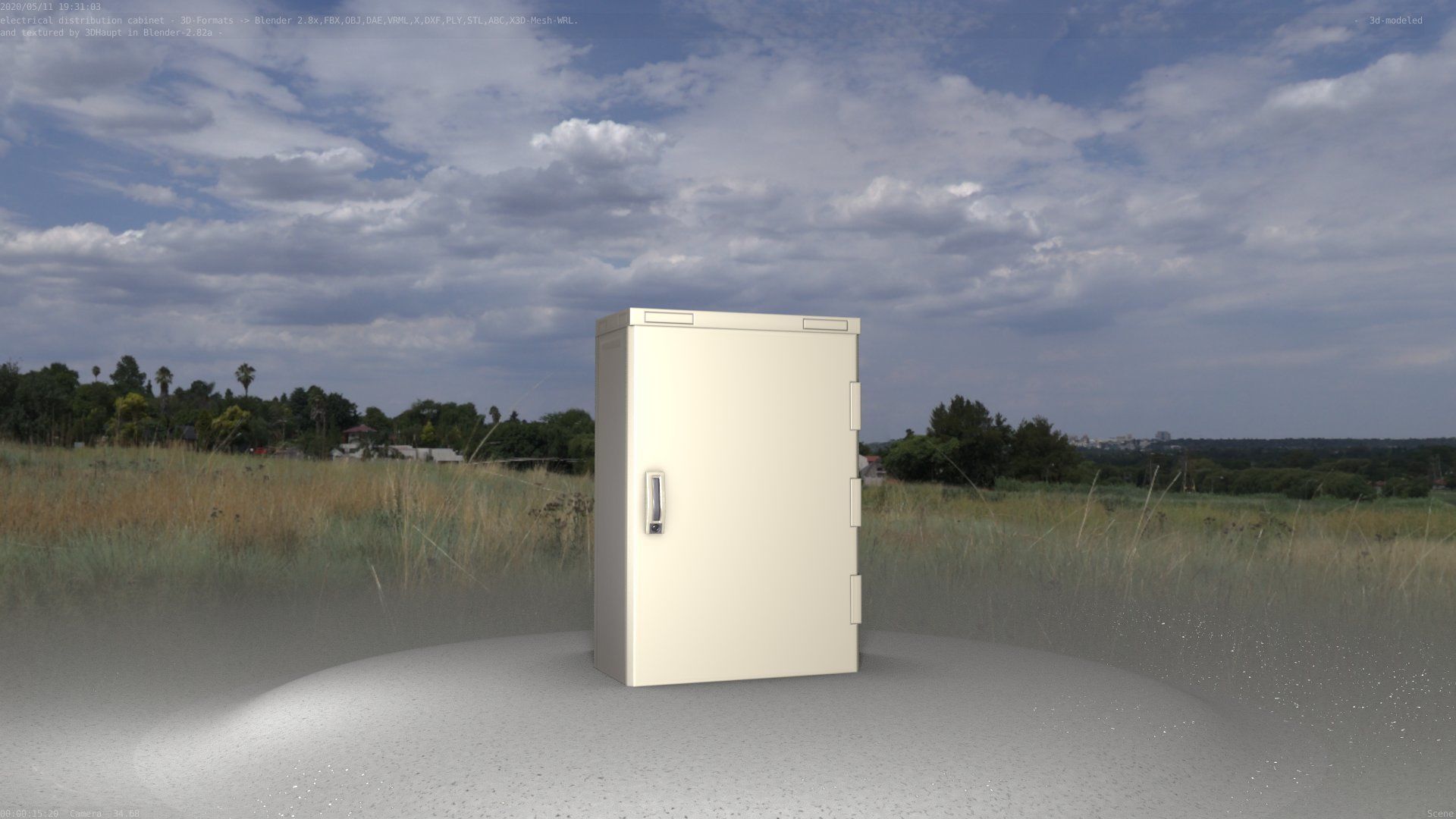 Electrical Distribution Cabinet 4 Low-poly 3D model_80