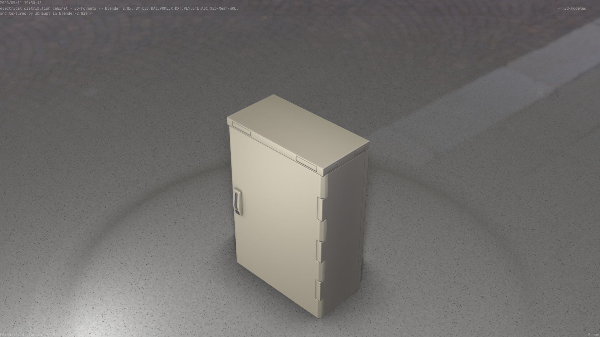 Electrical Distribution Cabinet 4 Low-poly 3D model_5