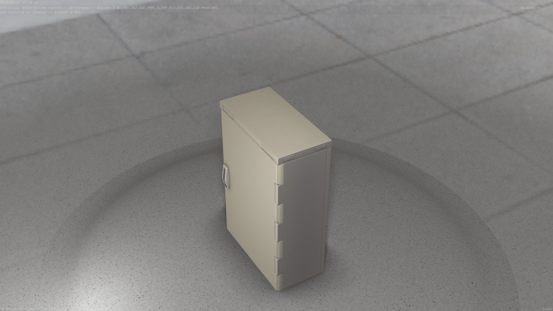 Electrical Distribution Cabinet 4 Low-poly 3D model_6
