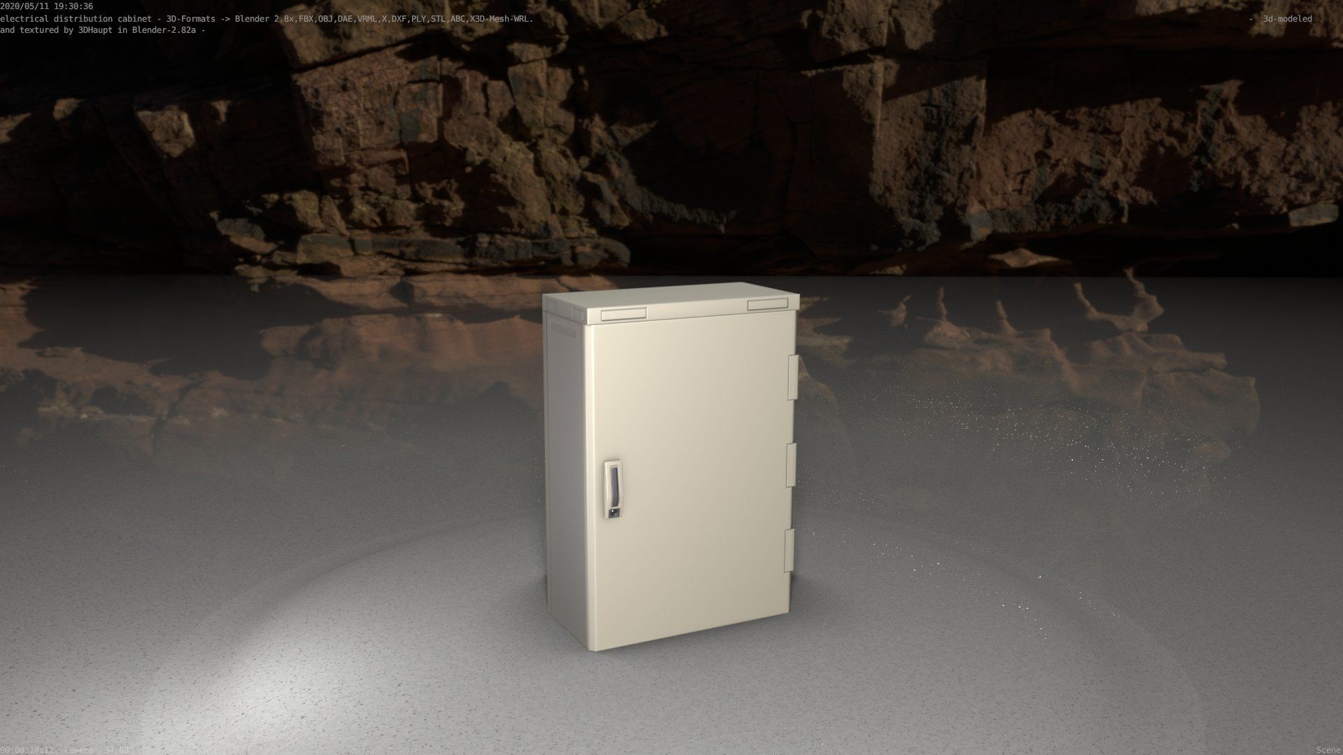 Electrical Distribution Cabinet 4 Low-poly 3D model_48