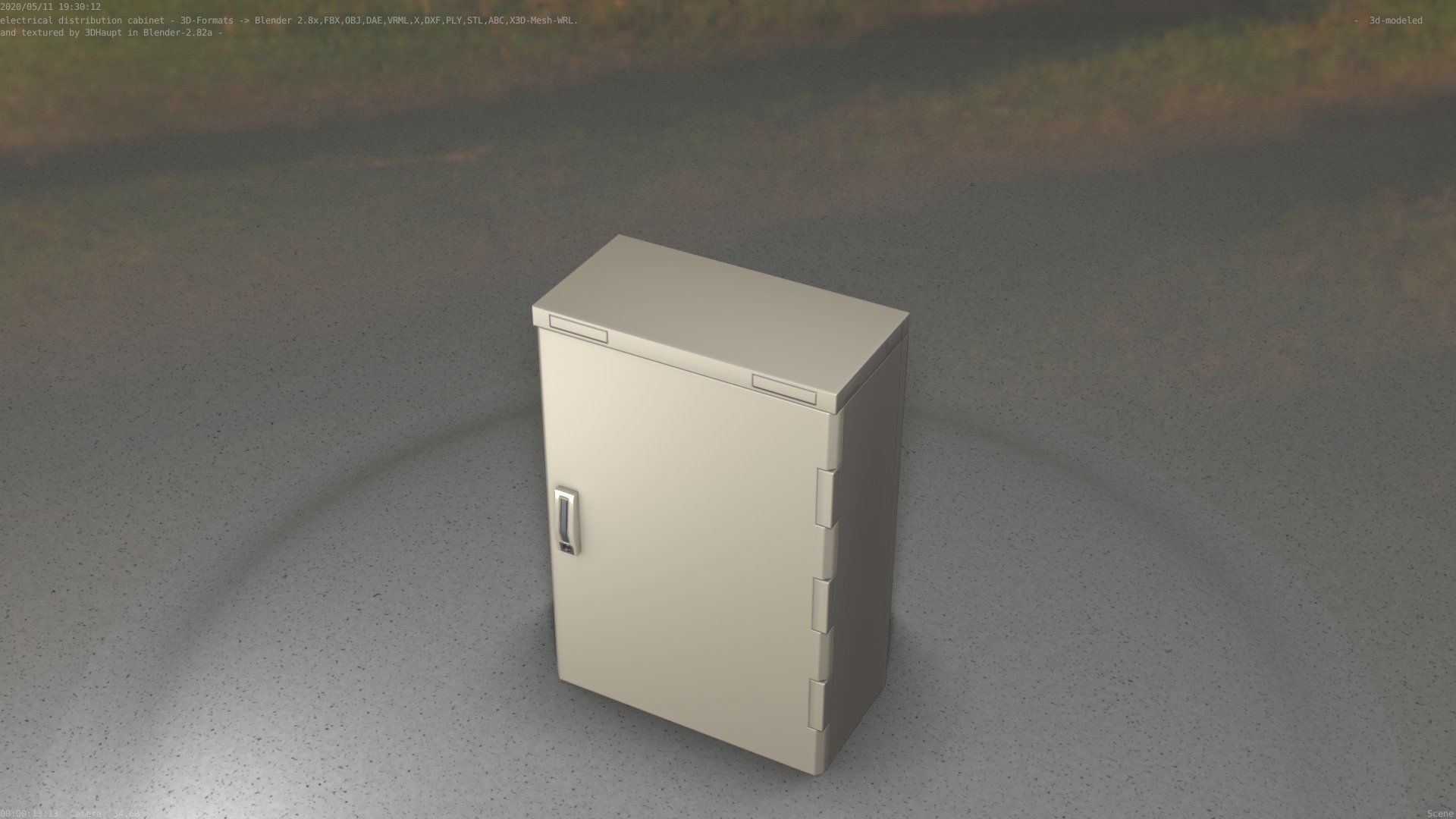 Electrical Distribution Cabinet 4 Low-poly 3D model_4