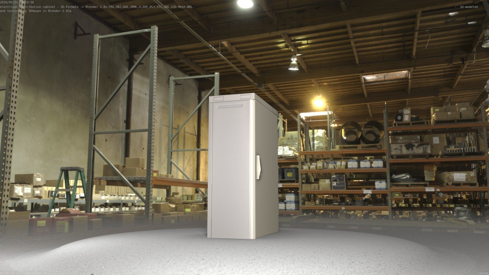 Electrical Distribution Cabinet 4 Low-poly 3D model_23