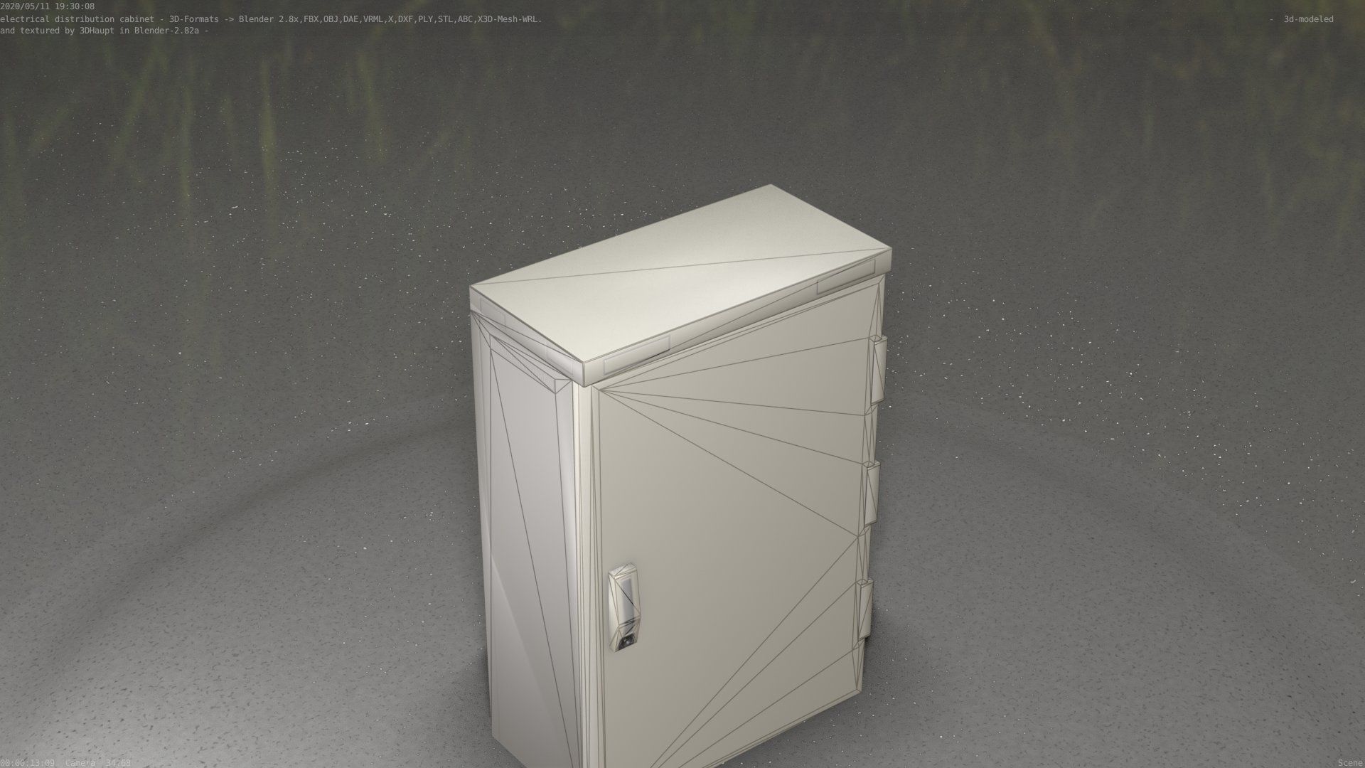Electrical Distribution Cabinet 4 Low-poly 3D model_29