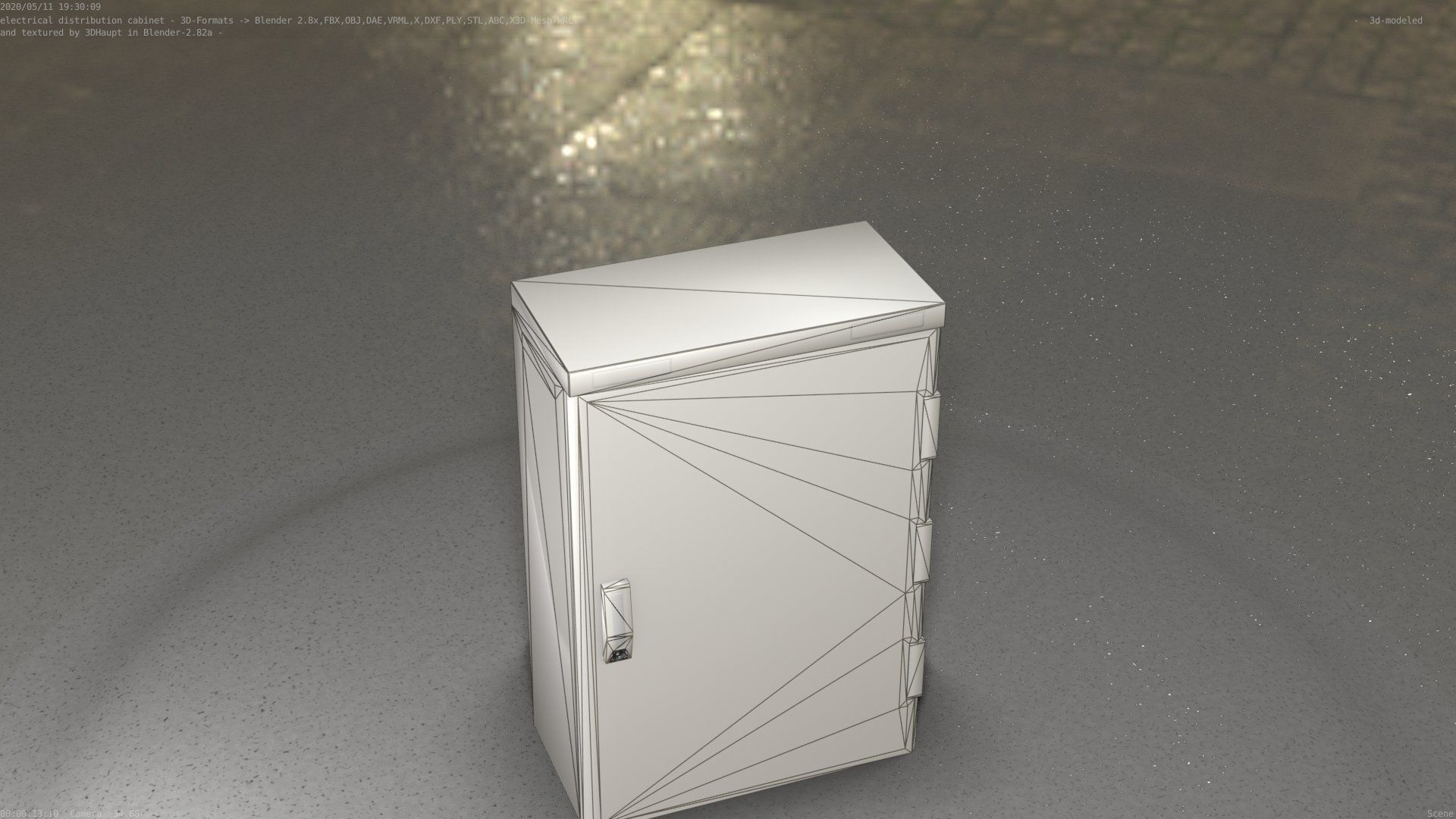 Electrical Distribution Cabinet 4 Low-poly 3D model_30