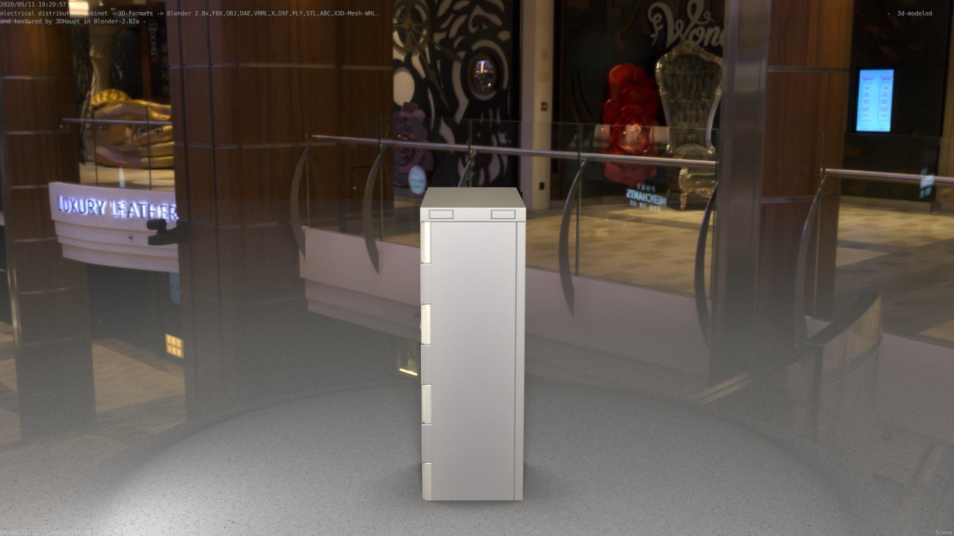 Electrical Distribution Cabinet 4 Low-poly 3D model_13