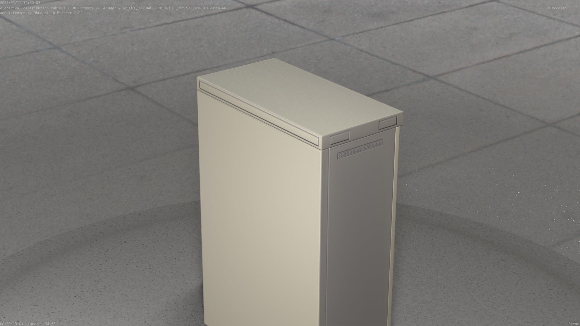 Electrical Distribution Cabinet 4 Low-poly 3D model_20