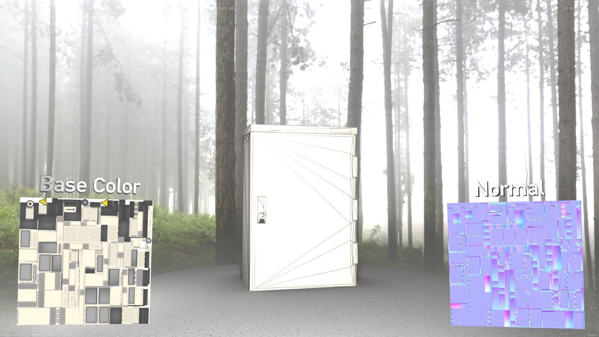 Electrical Distribution Cabinet 4 Low-poly 3D model_1