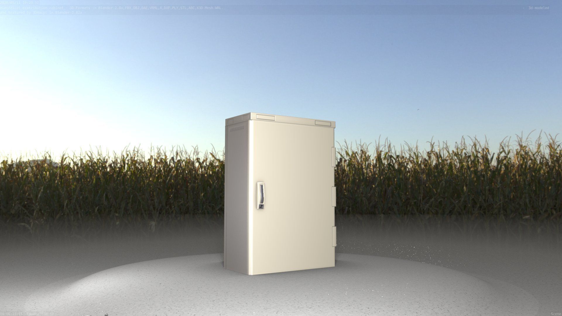 Electrical Distribution Cabinet 4 Low-poly 3D model_25