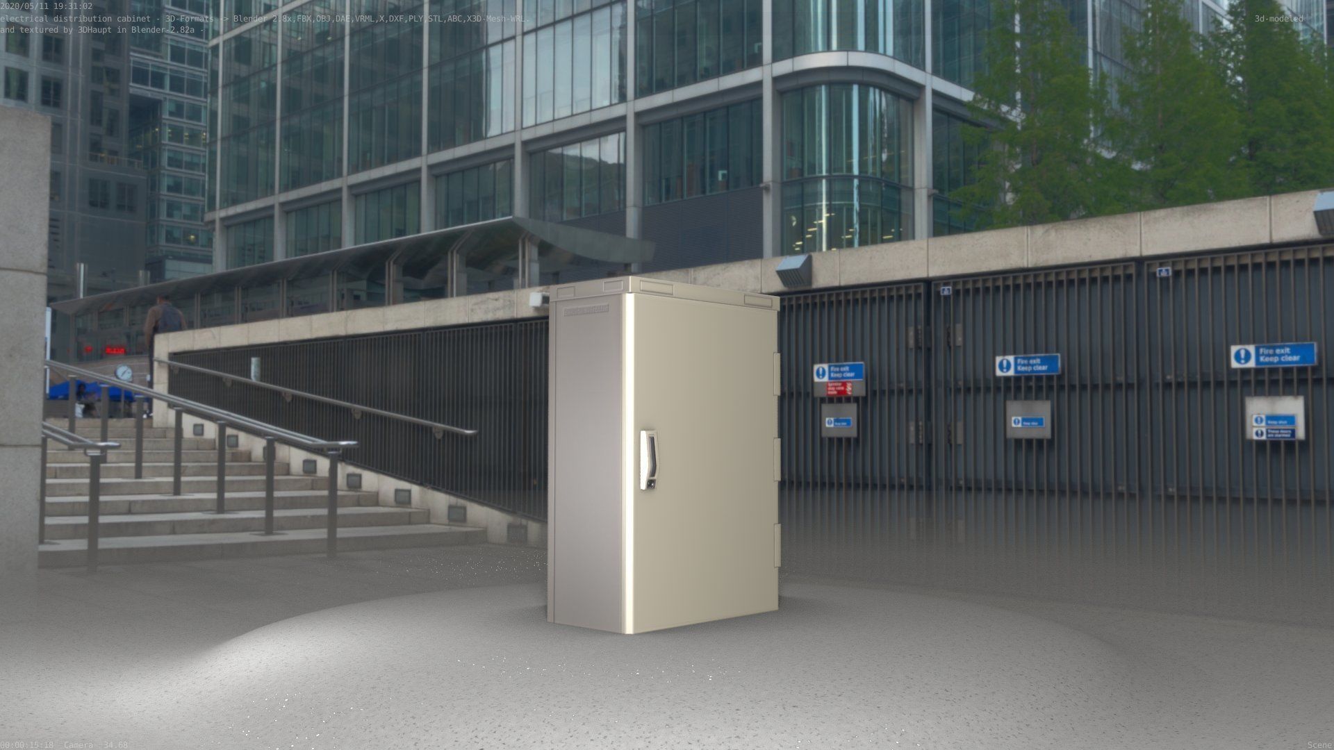 Electrical Distribution Cabinet 4 Low-poly 3D model_78