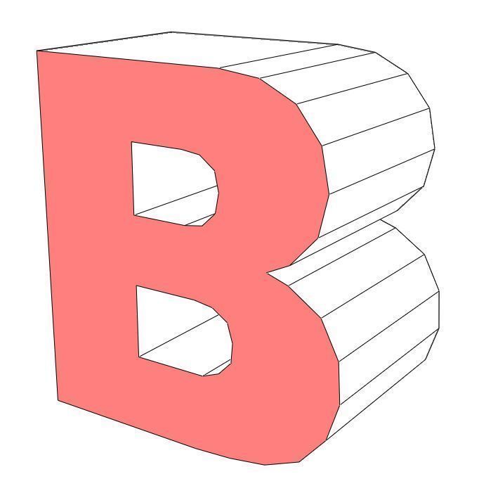 Letter B - Alphabet Series Low-poly 3D model_4