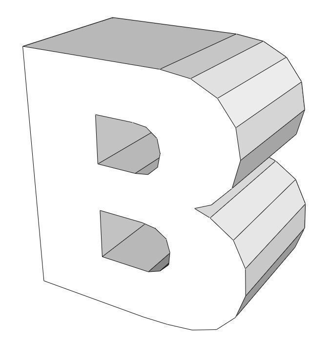 Letter B - Alphabet Series Low-poly 3D model_3