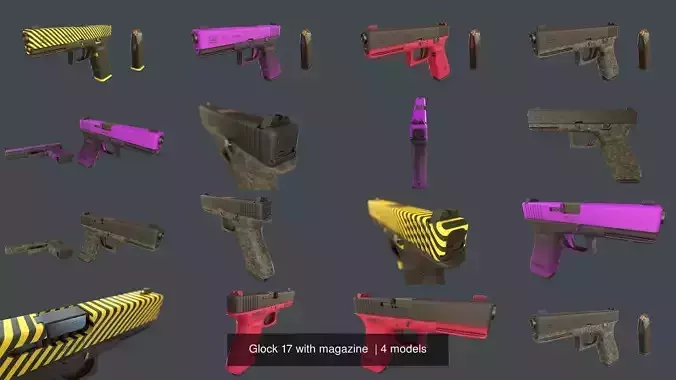 Glock 17 with magazine  3D Model Collection