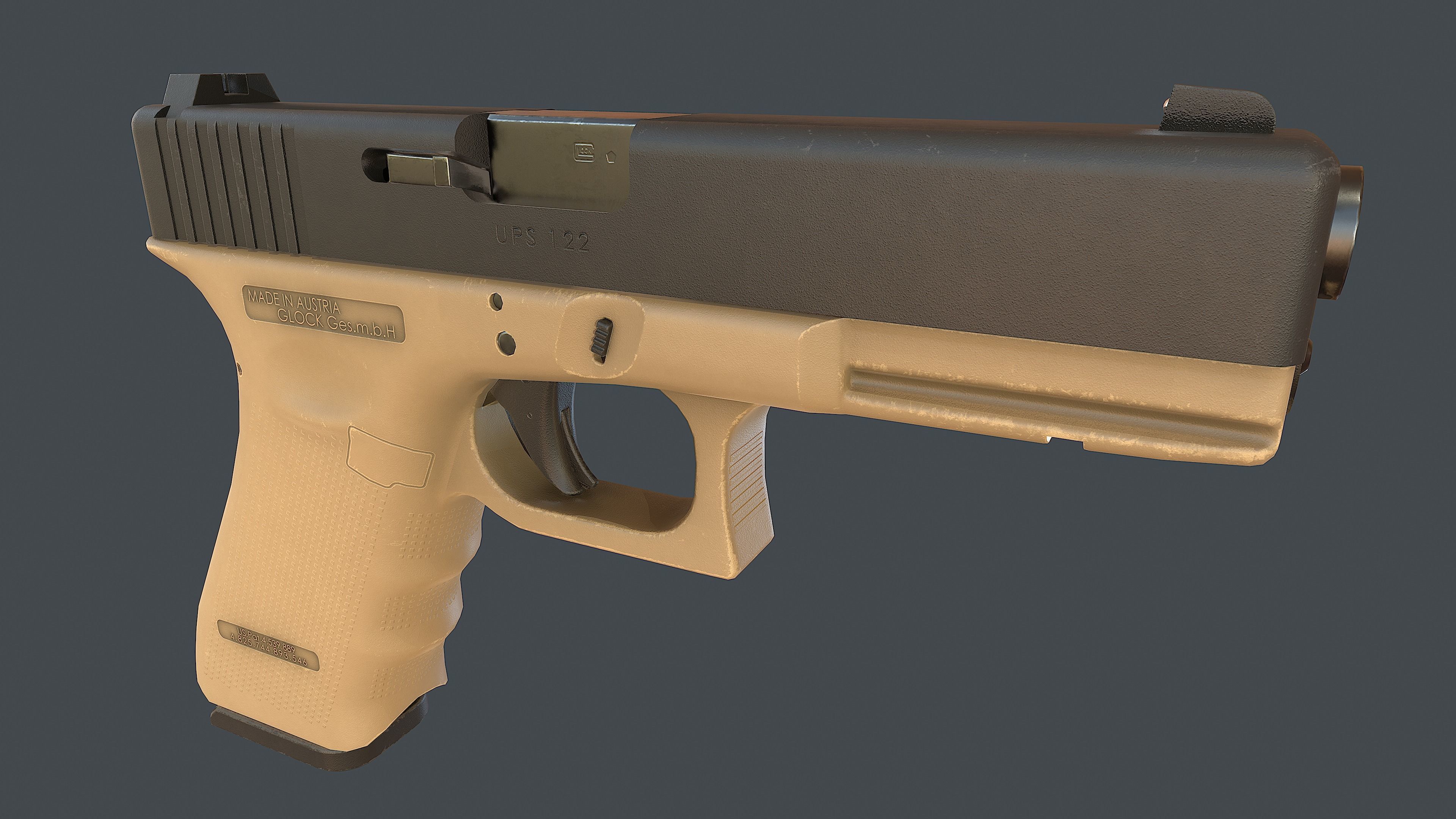 Glock 17 with magazine  3D Model Collection_11