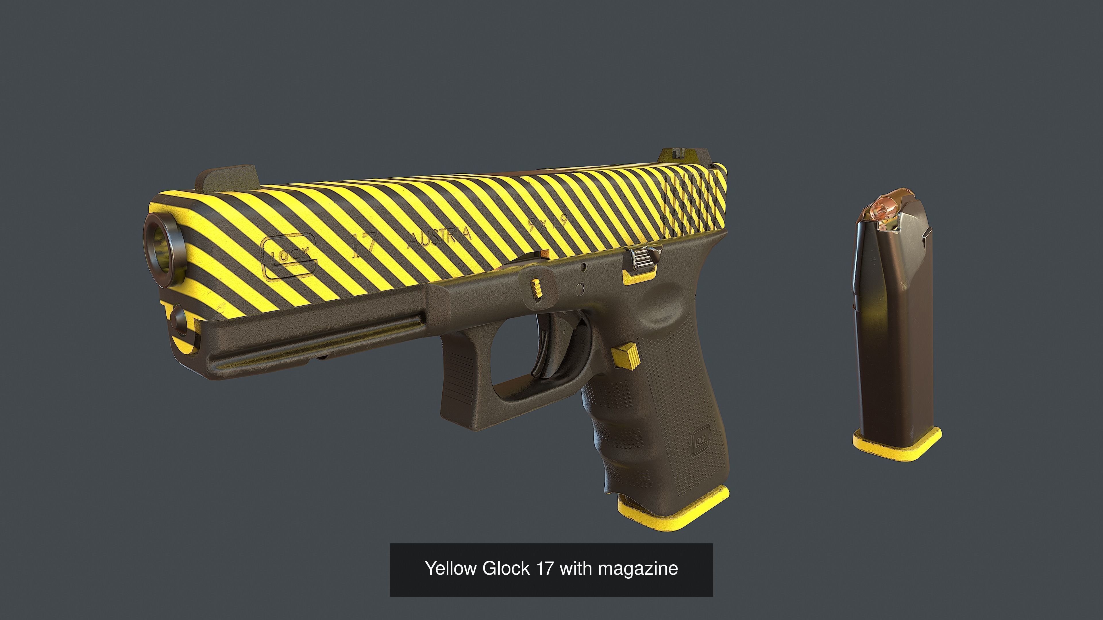 Glock 17 with magazine  3D Model Collection_9