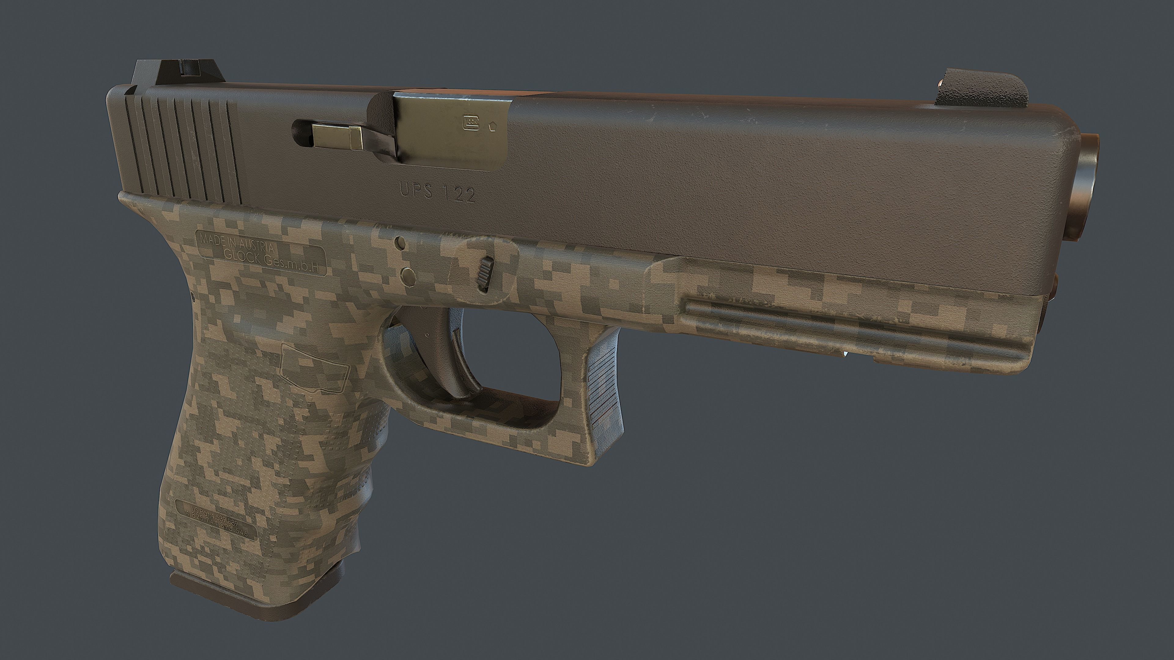 Glock 17 with magazine  3D Model Collection_20