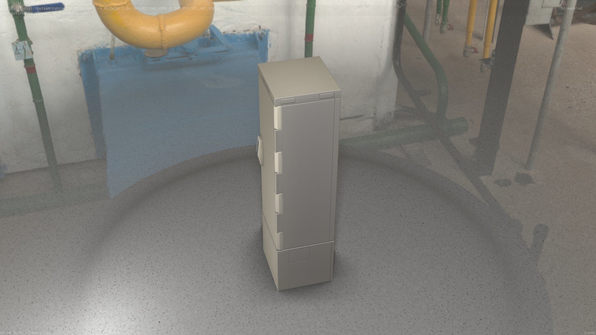 Distribution Box 7 Low-poly 3D model_23