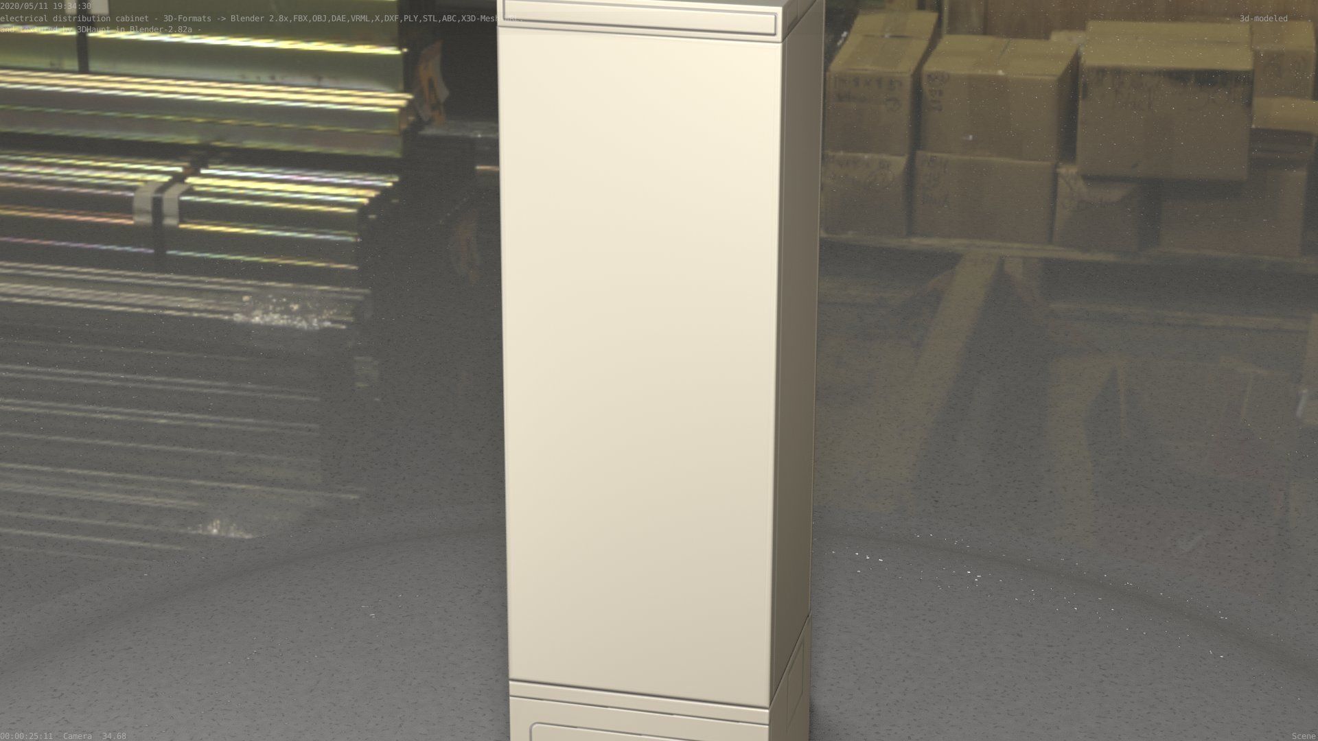 Distribution Box 7 Low-poly 3D model_11