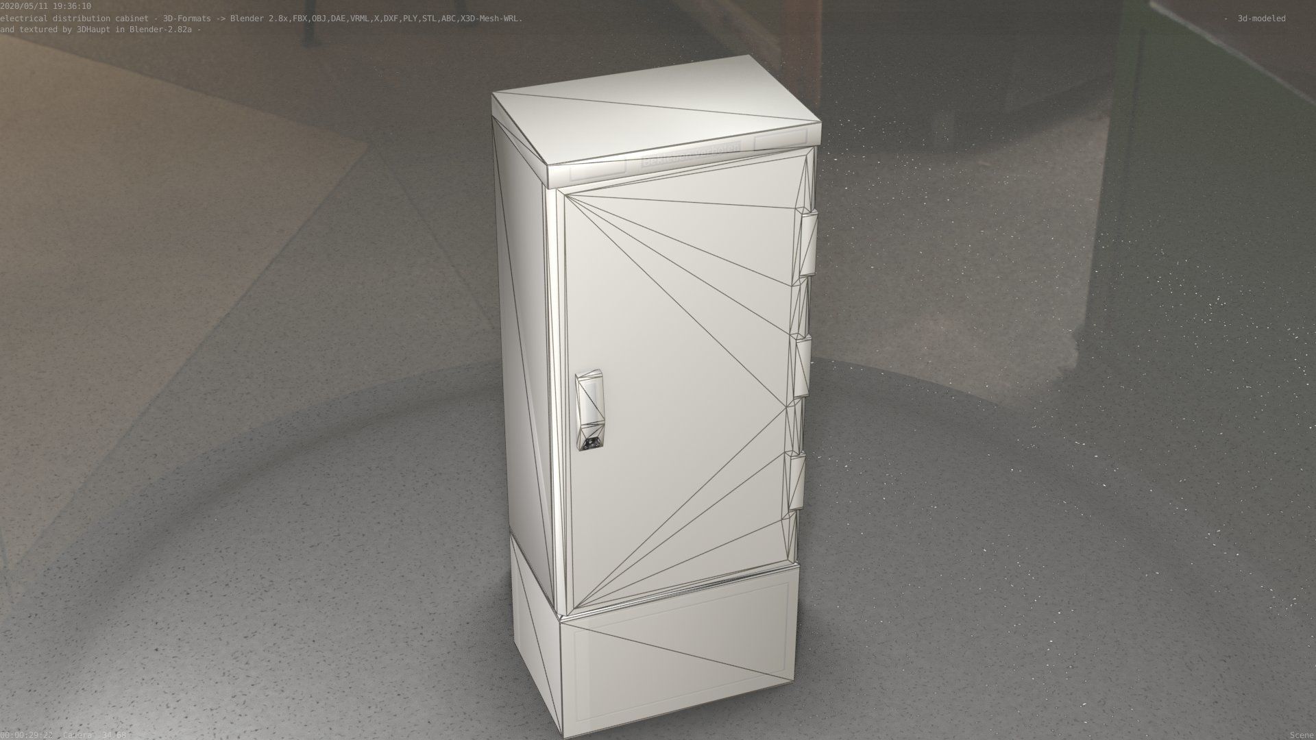 Verteilerschrank 8 refrigerator Low-poly 3D model_19