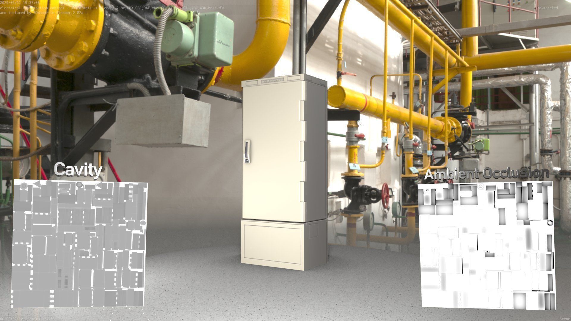 Verteilerschrank 8 refrigerator Low-poly 3D model_80