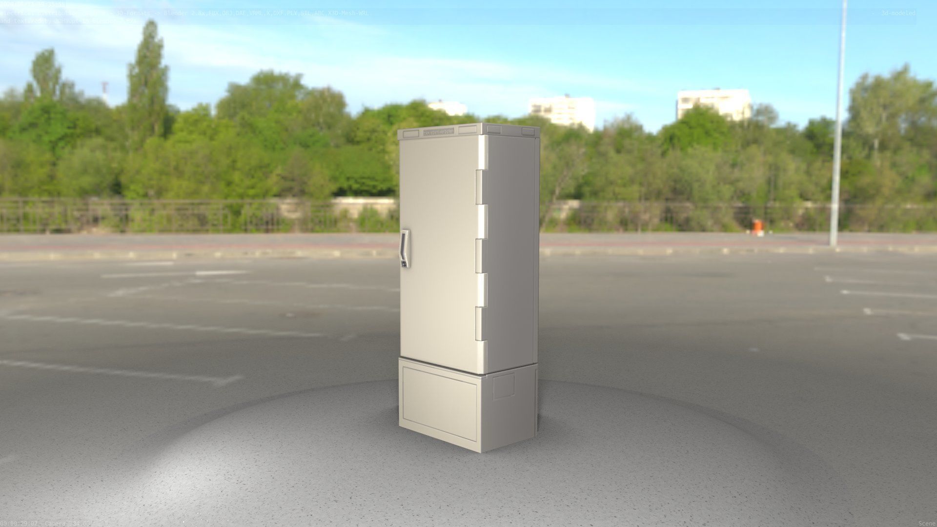 Verteilerschrank 8 refrigerator Low-poly 3D model_4