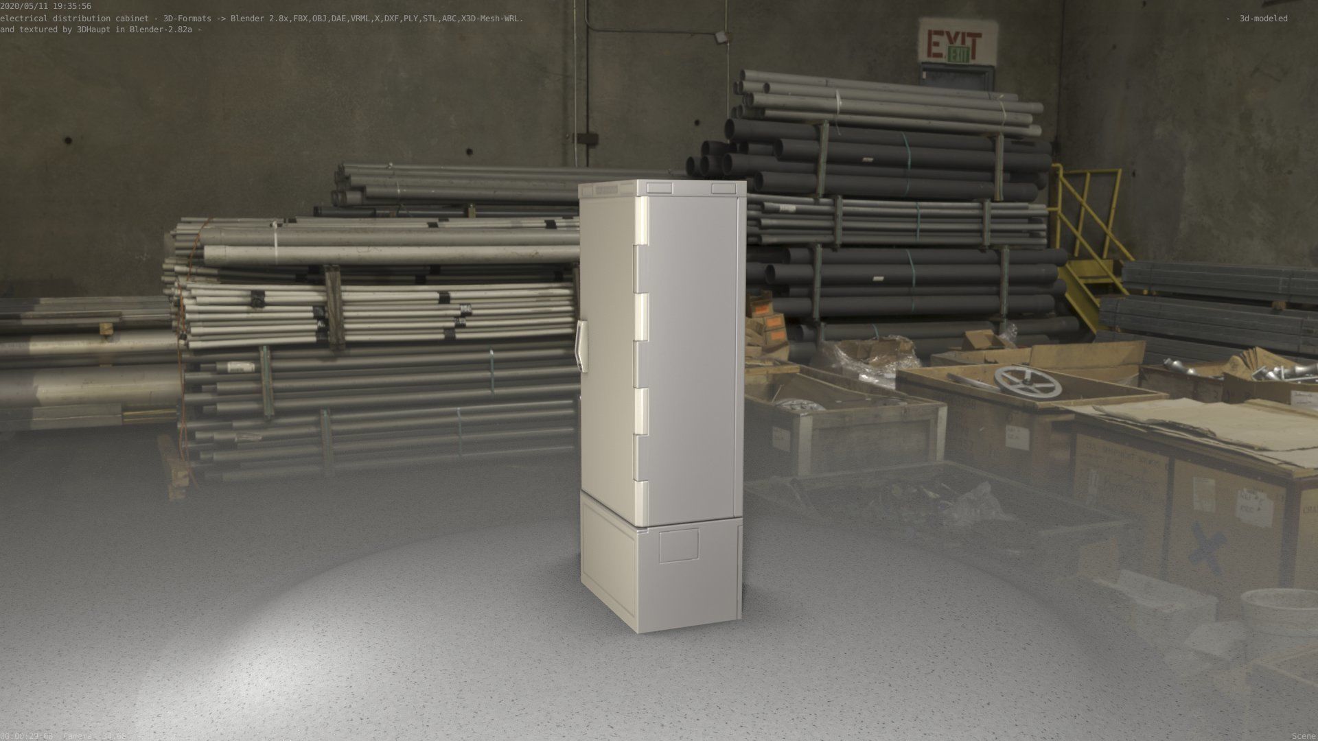 Verteilerschrank 8 refrigerator Low-poly 3D model_5