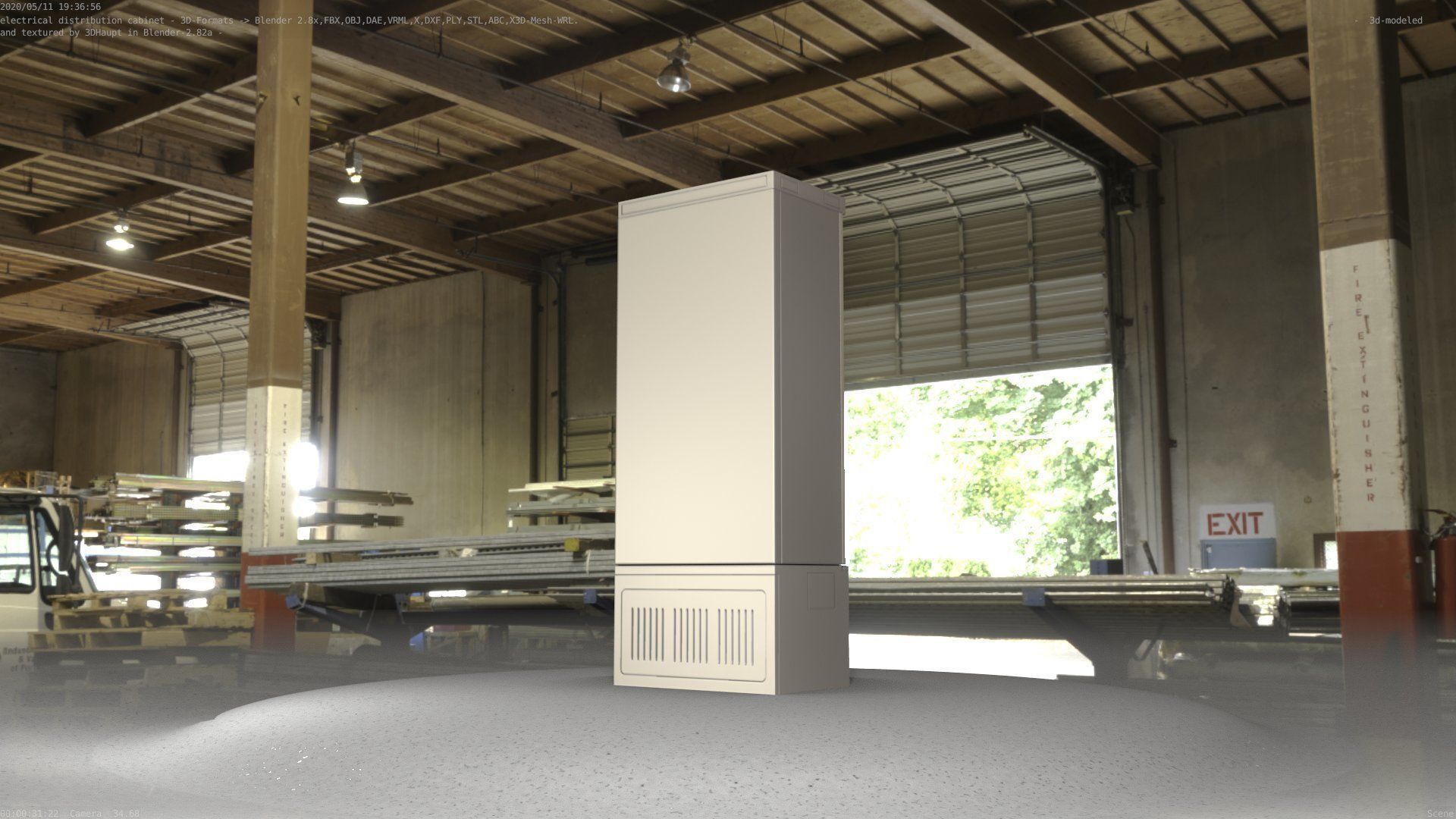 Verteilerschrank 8 refrigerator Low-poly 3D model_66