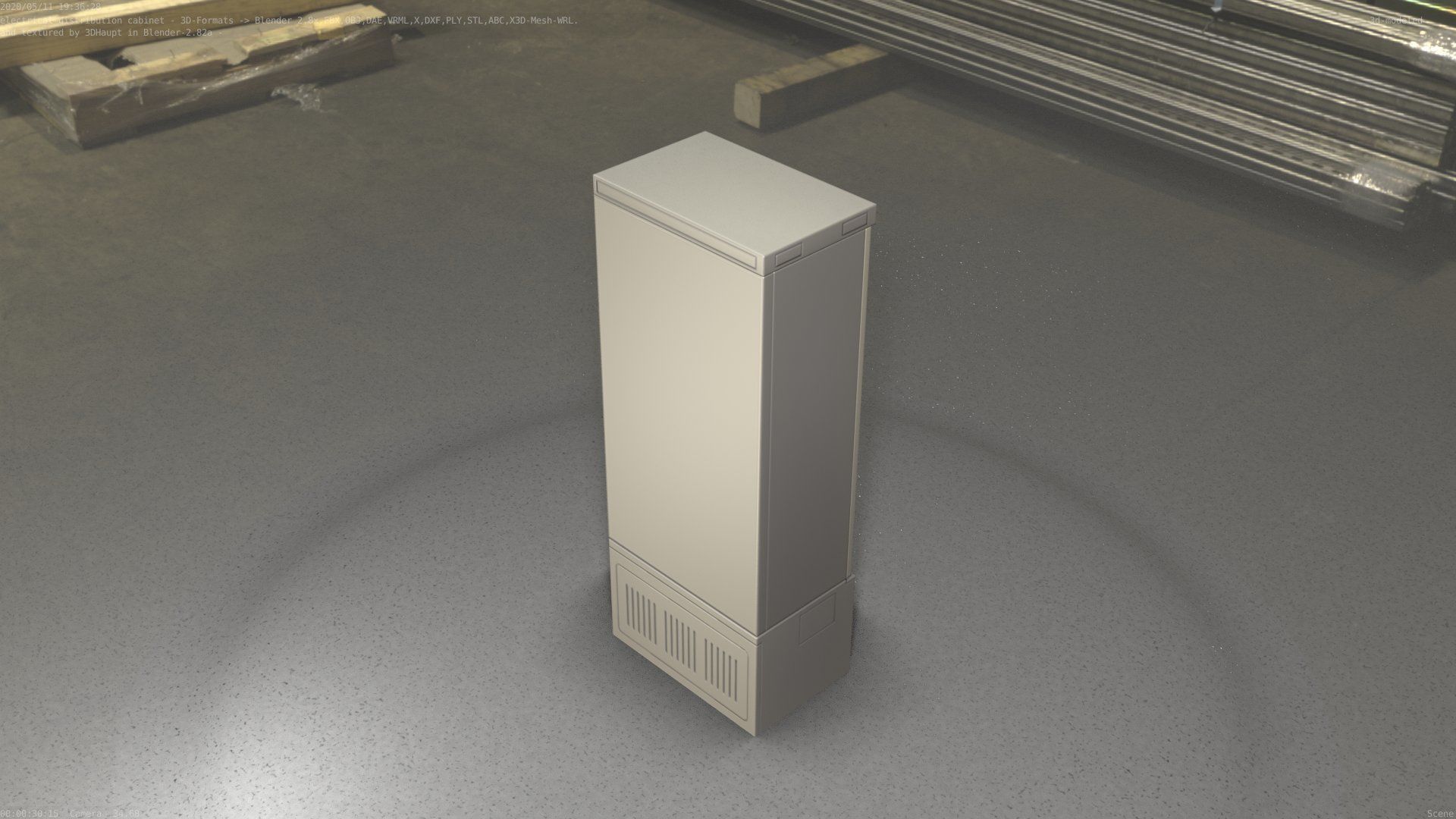 Verteilerschrank 8 refrigerator Low-poly 3D model_35