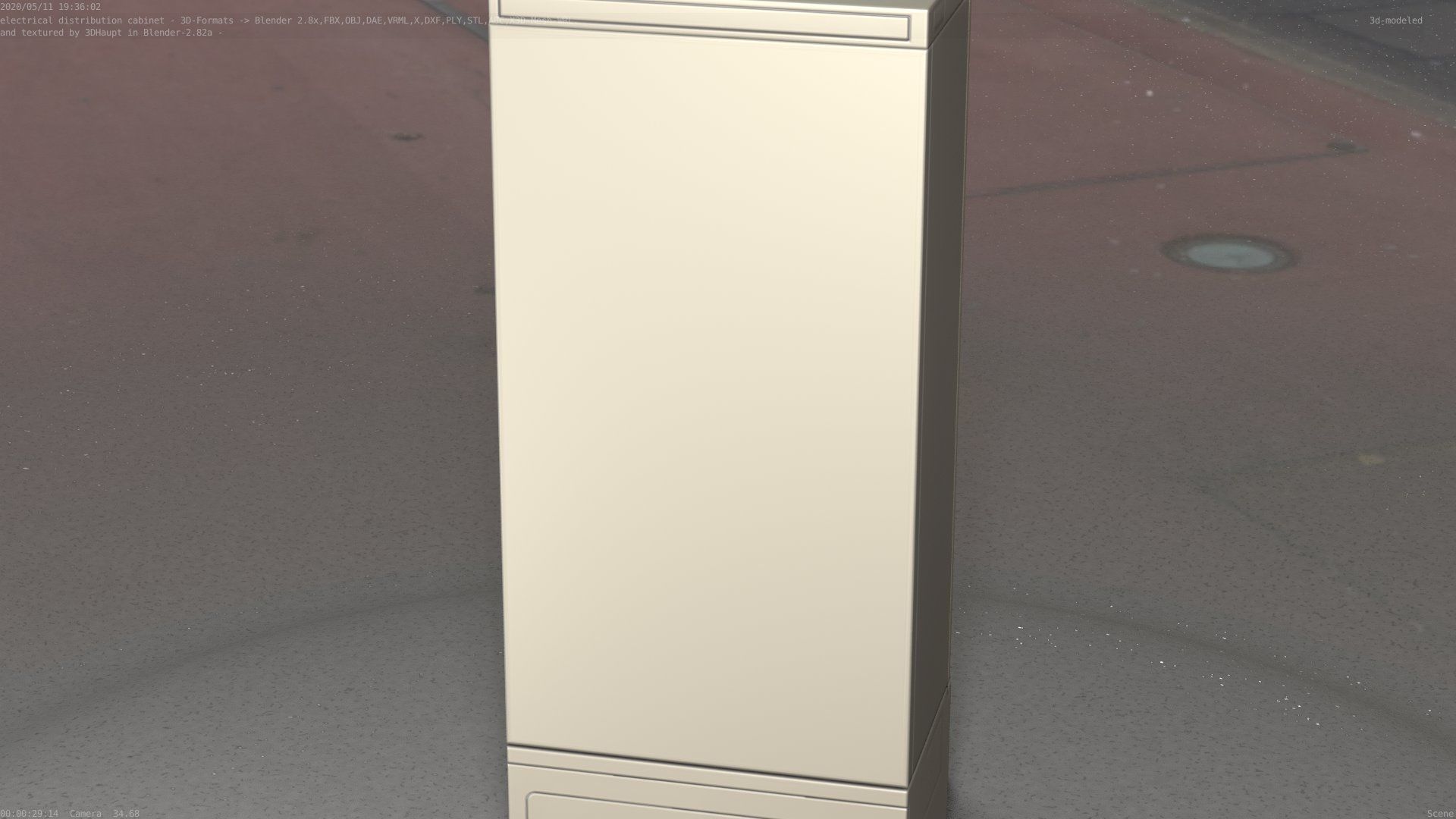 Verteilerschrank 8 refrigerator Low-poly 3D model_11
