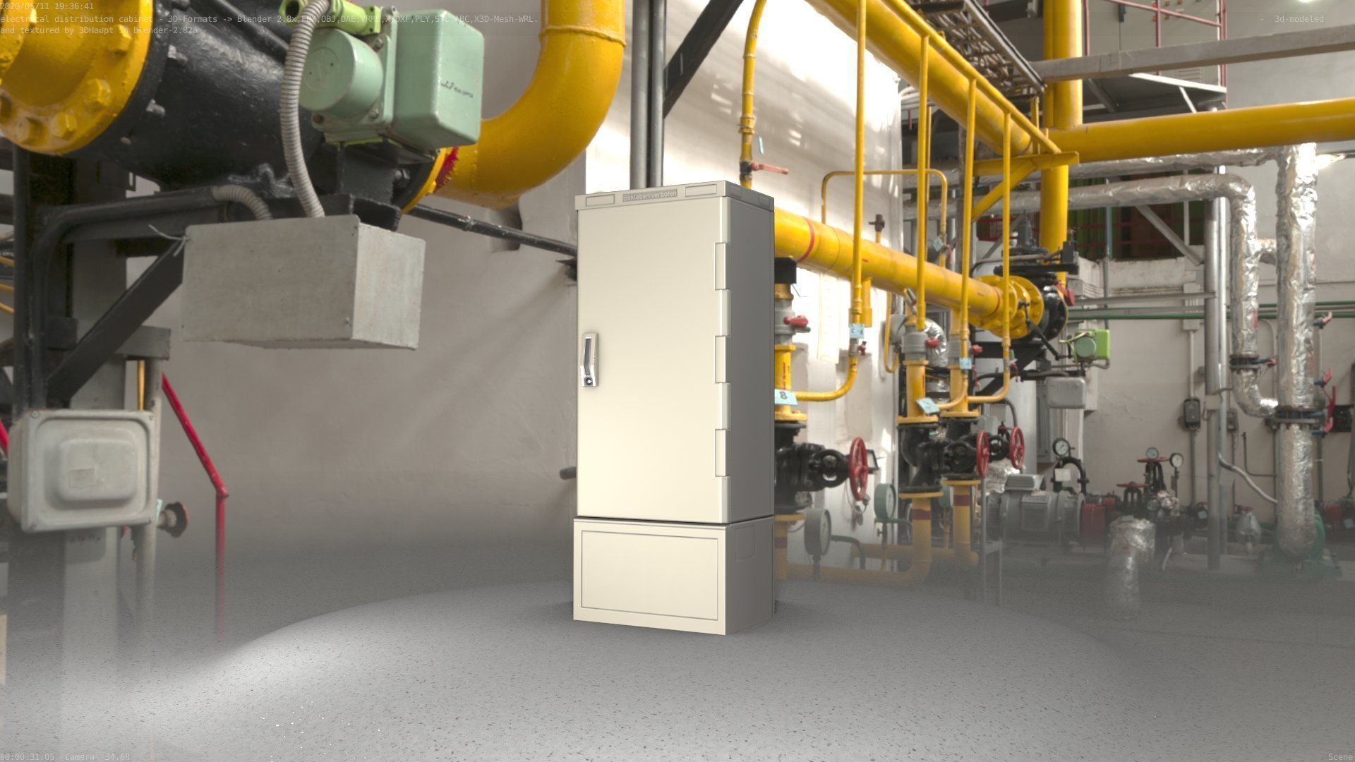 Verteilerschrank 8 refrigerator Low-poly 3D model_49