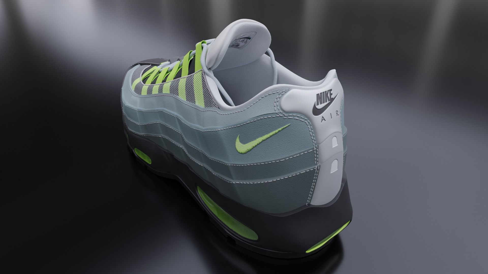 Nike airmax sneaker Low-poly 3D model_6