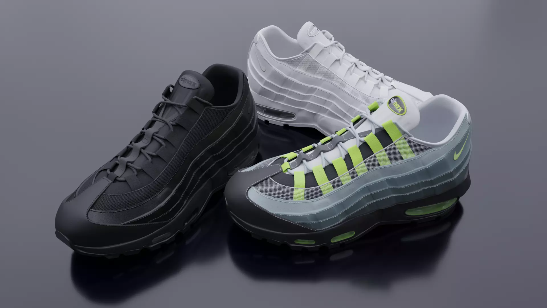 Nike airmax sneaker Low-poly 3D model_0