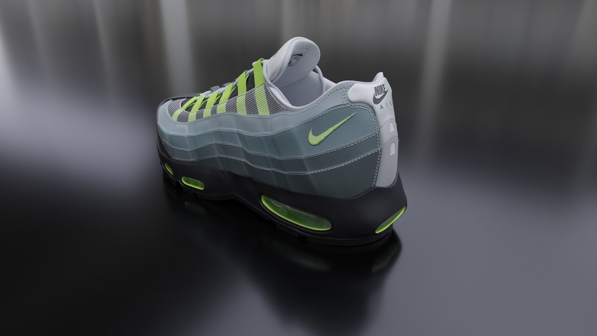 Nike airmax sneaker Low-poly 3D model_3