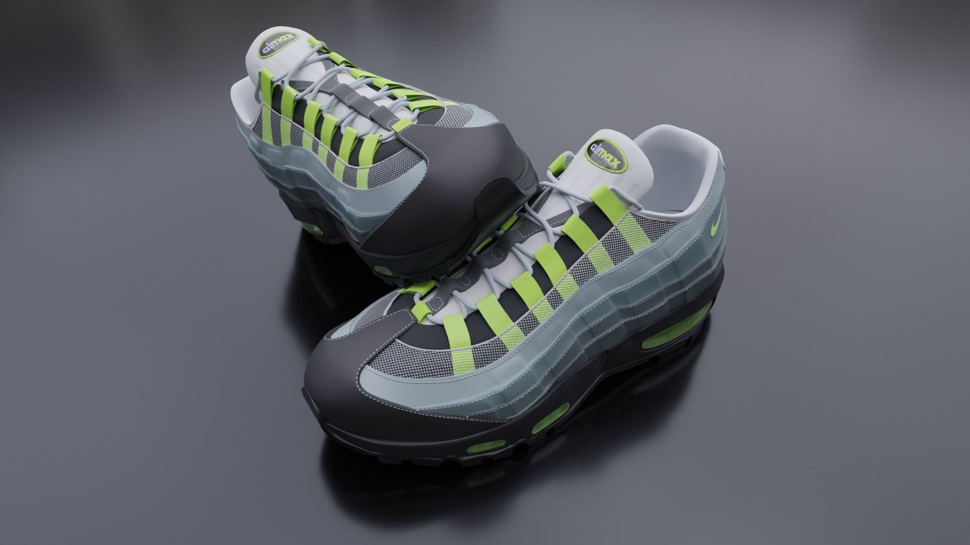 Nike airmax sneaker Low-poly 3D model_5