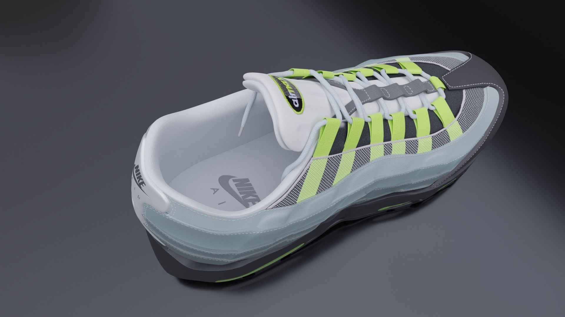 Nike airmax sneaker Low-poly 3D model_7