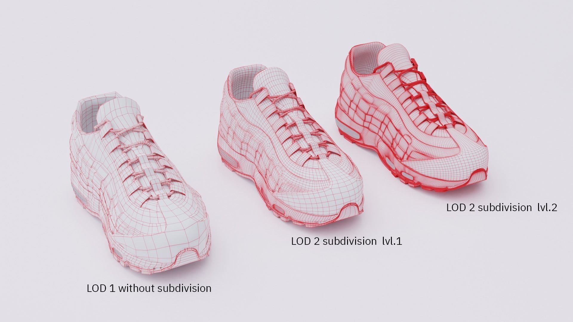 Nike airmax sneaker Low-poly 3D model_17
