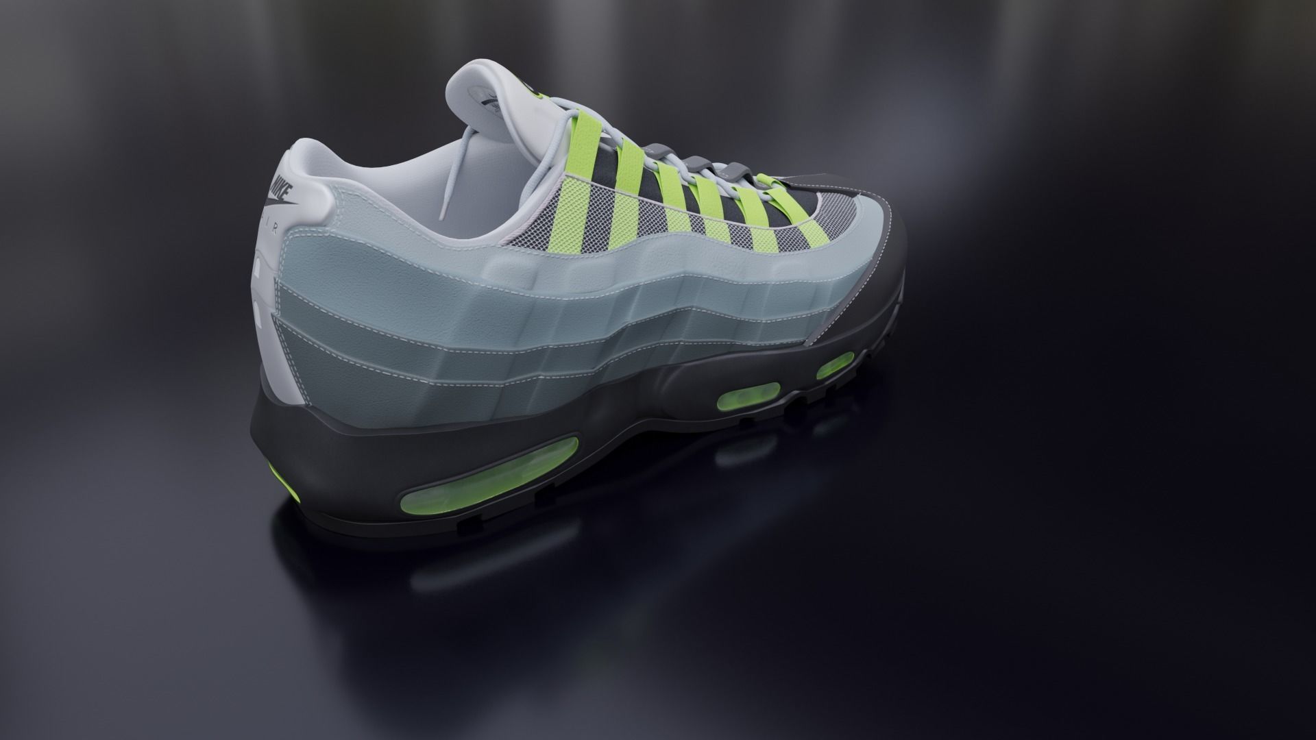 Nike airmax sneaker Low-poly 3D model_4