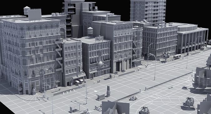City Park Block 3D model 5