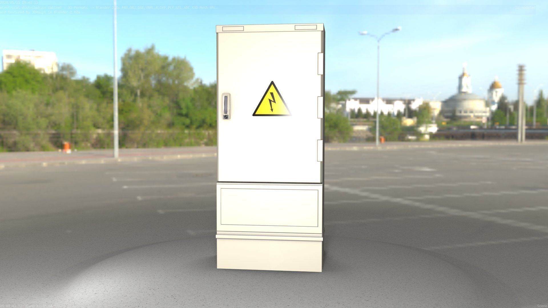 Electrical Distribution Cabinet 11 Low-poly 3D model_48