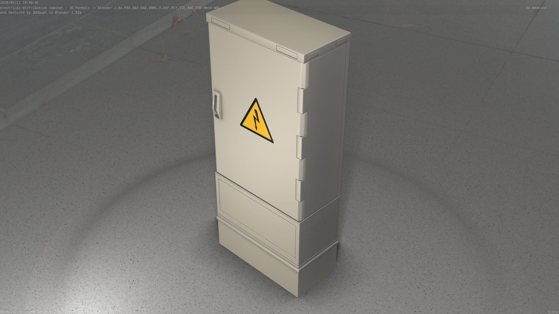 Electrical Distribution Cabinet 11 Low-poly 3D model_23
