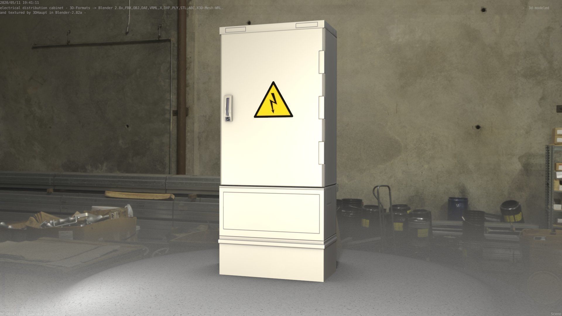 Electrical Distribution Cabinet 11 Low-poly 3D model_49
