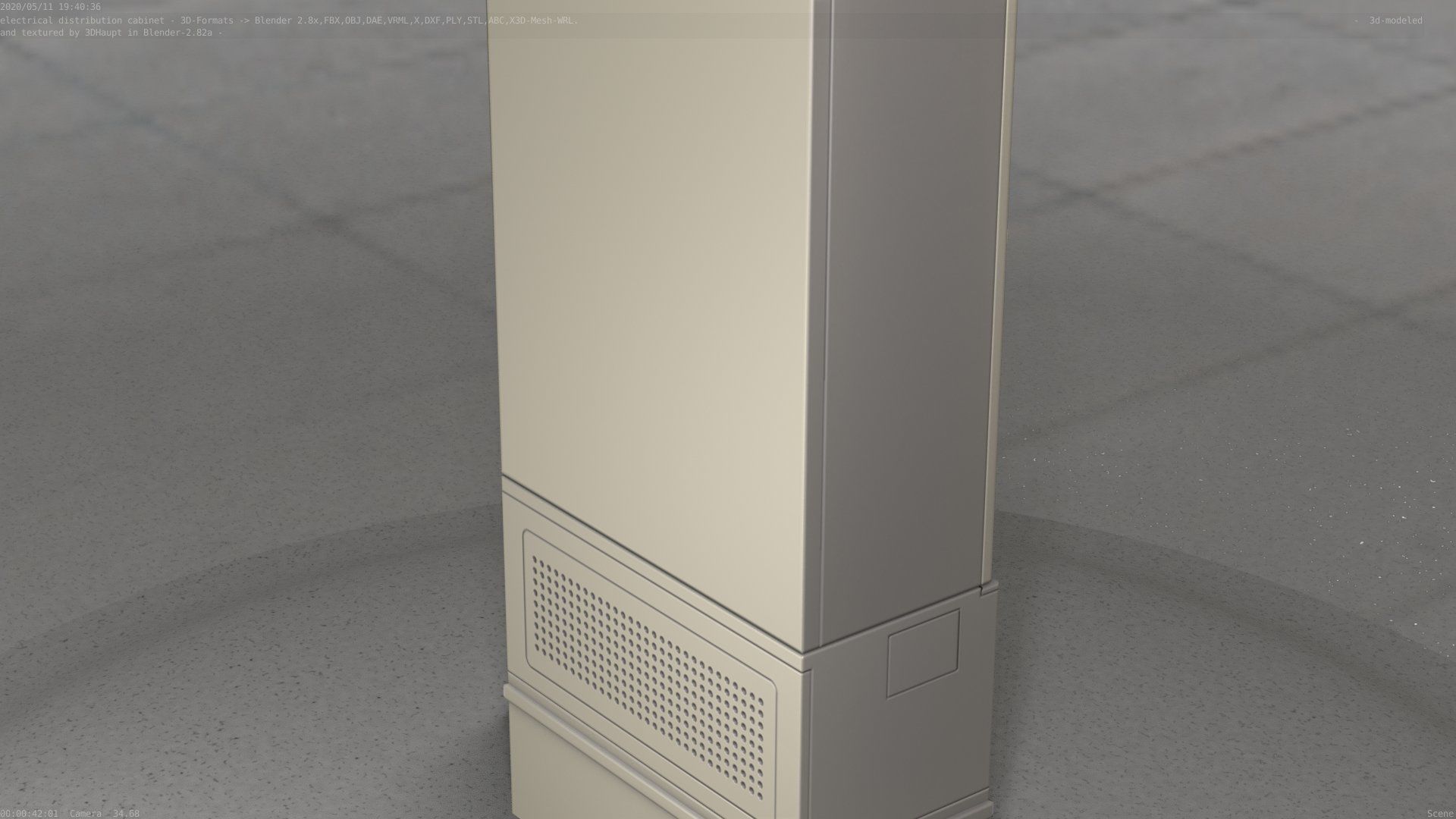 Electrical Distribution Cabinet 11 Low-poly 3D model_13