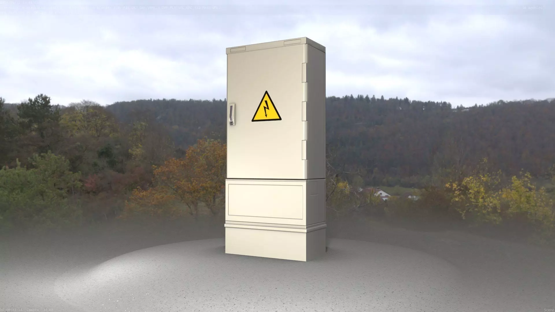 Electrical Distribution Cabinet 11 Low-poly 3D model_0
