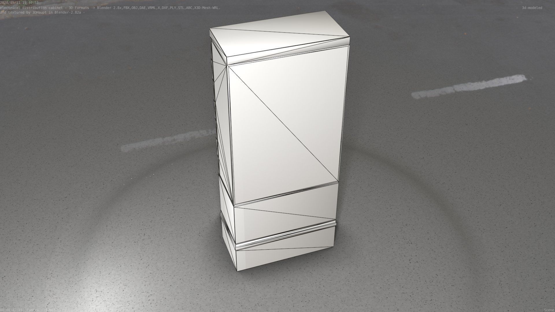 Electrical Distribution Cabinet 11 Low-poly 3D model_31