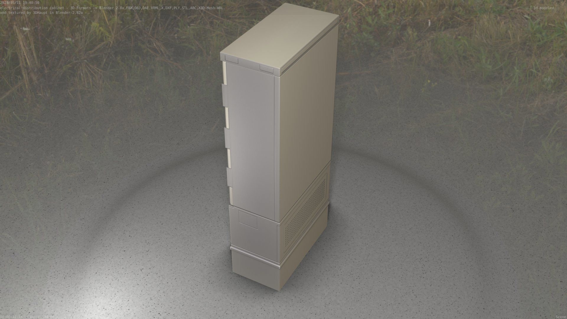 Electrical Distribution Cabinet 11 Low-poly 3D model_28
