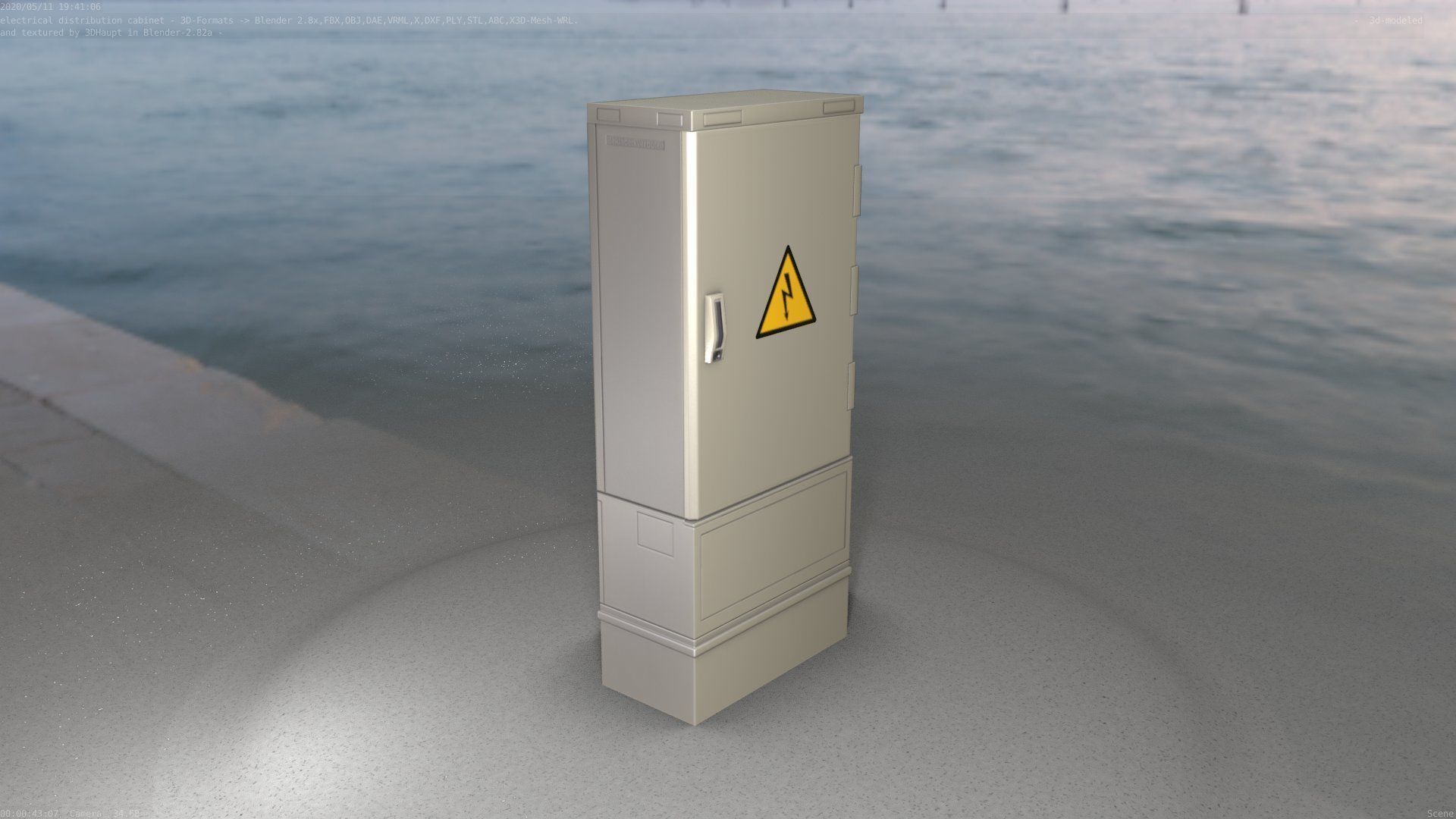 Electrical Distribution Cabinet 11 Low-poly 3D model_43