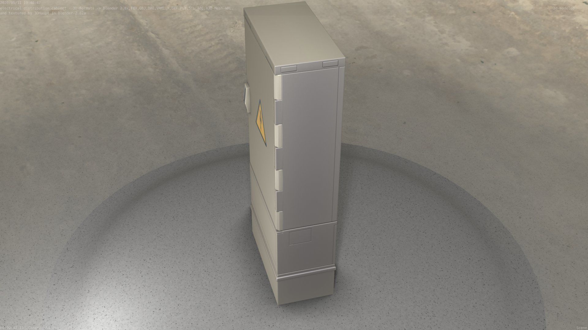 Electrical Distribution Cabinet 11 Low-poly 3D model_25
